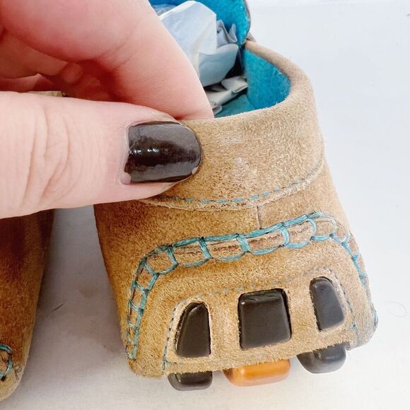 Donald J Pliner Men's Dacio Driver Tan Suede Horsebit Loafers Blue Size 10 - Picture 7 of 9